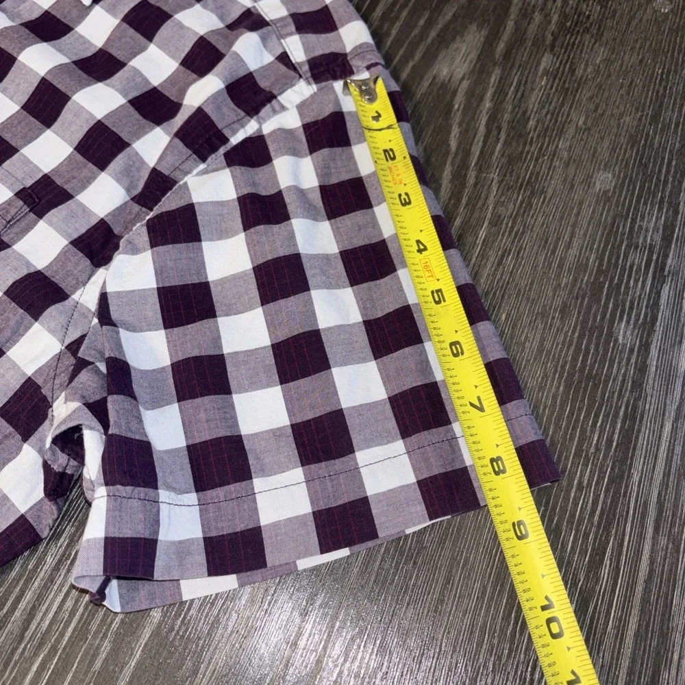 BANANA REPUBLIC MENS BUTTON UP SOFT WASH TAILORED SLIM FIT‎ SHIRT L PURPLE PLAID